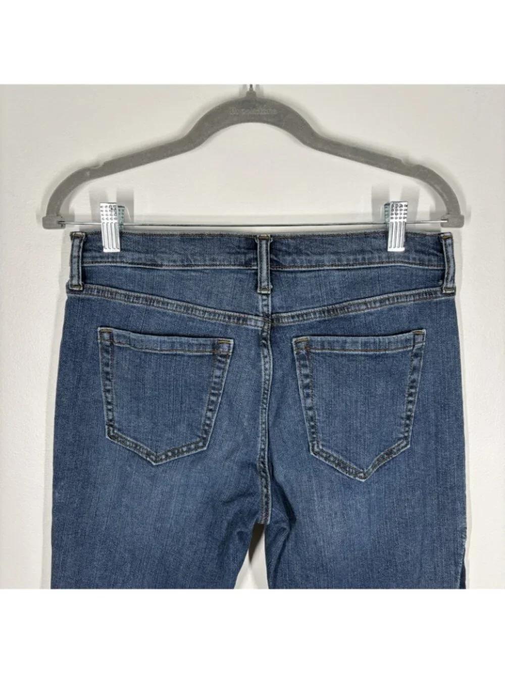 Banana Republic Factory Women 28/6 Medium Wash Tuxedo Stripe Straight Ankle Jean